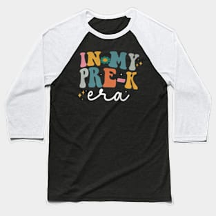 In My Pre-K Era Back To School Retro Groovy Pre-K Teachers Baseball T-Shirt